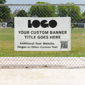 Graue Firmenlogos QR-Code Outdoor 3'x5' Banner (Insitu)