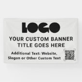 Graue Firmenlogos QR-Code Outdoor 3'x5' Banner (Horizontal)