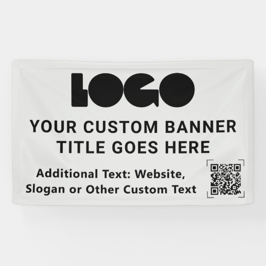 Graue Firmenlogos QR-Code Outdoor 3'x5' Banner (Horizontal)