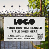 Graue Firmenlogos QR-Code Outdoor 3'x5' Banner