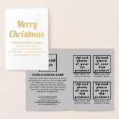 Graue Firmenmarke auf Weihnachtsfoil-Karte Folienkarte (Anzeige)