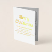 Graue Firmenmarke auf Weihnachtsfoil-Karte Folienkarte (Vorderseite)