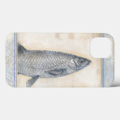 Graue Fische auf beige Hintergrund Case-Mate iPhone Hülle (Rückseite (Horizontal))
