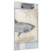 Graue Fische auf beige Hintergrund Klemmbrett (Rechts)