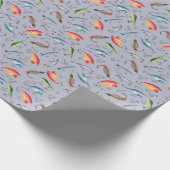 Graue Fischerei Geschenkpapier (Ecke)