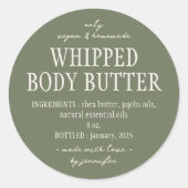 Graue Flasche Buttermittel Runder Aufkleber (Vorderseite)