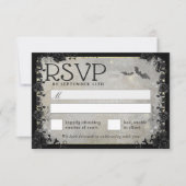 Graue Fledermäuse Gothic Matching RSVP Card (Vorderseite)