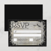 Graue Fledermäuse Gothic Matching RSVP Card Karte (Vorne/Hinten)