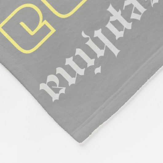 Graue Fleece Blanket Name Collage Lavender Gelb (Ecke)