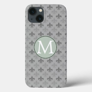 Graue Fleur de lis Case-Mate iPhone Hülle