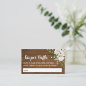 Graue florale Chic Baby Dusche Windeln Raffel Tick Begleitkarte (Stehend Vorderseite)