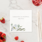 Graue florale Wasserfarbenvorlage Napkins Serviette (Beispiel)