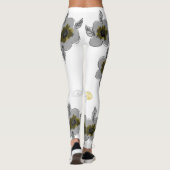 Graue Flower Print Leggings (Rückseite)