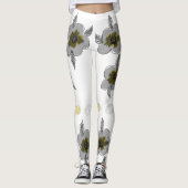 Graue Flower Print Leggings (Vorderseite)