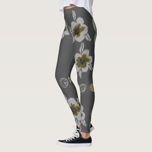 Graue Flower Print Leggings (Links)