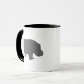 Graue Flusspferd-Silhouette Tasse (Vorderseite Links)