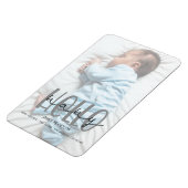 Graue Foto-Geburtskarte Magnet (Linke Seite)