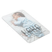 Graue Foto-Geburtskarte Magnet (Rechte Seite)