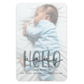 Graue Foto-Geburtskarte Magnet (Vertikal)