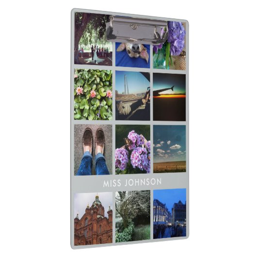 Graue Foto-Raster-Zwischenablage 13 mit Text Klemmbrett (Rechts)