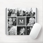 Graue Fotocollage mit Monogramm für die Familie Mousepad (Mit Mouse)