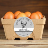 Graue Frische Eiermarken Runder Aufkleber