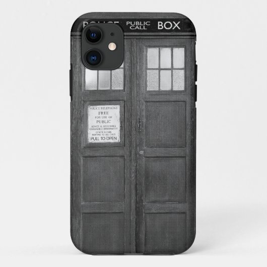 Graue Funny Phone Booth Call Box Case-Mate iPhone Hülle (Rückseite)