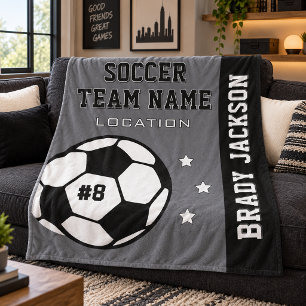 Graue Fußballmannschaft Name und Spieler Fleecedecke