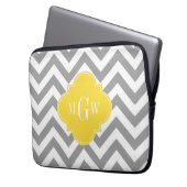 Graue g Zickzack Ananas Quatrefolie 3 Monogramm Laptopschutzhülle (Vorderseite Links)