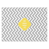Graue g Zickzack Ananas Quatrefolie 3 Monogramm Tischdecke (Vorderseite (Horizontal))