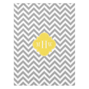 Graue g Zickzack Ananas Quatrefolie 3 Monogramm Tischdecke