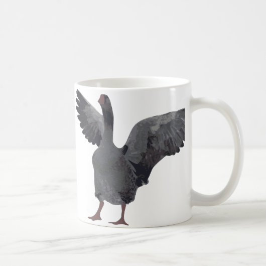 Graue Gans auf Tasse (Rechts)
