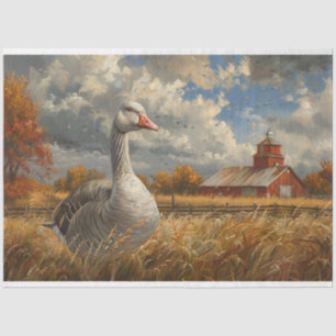 Graue Gans Farmhouse Kunstwerk Decoupage Seidenpapier