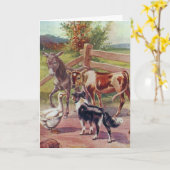 Graue Gans mit all seinen Freunden, Geburtstag Karte (Gelbe Blume)