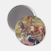 Graue Gans mit all seinen Freunden Magnet (Vorderseite/Rückseite)