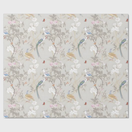 Graue Gärten Chinoiserie Wrapping Paper Geschenkpapier (Flach)