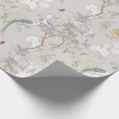 Graue Gärten Chinoiserie Wrapping Paper Geschenkpapier (Ecke)