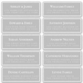 Graue Gastadresse Labels ORDER 6" oder 8"! (Vorderseite)