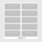 Graue Gastadresse Labels ORDER 6" oder 8"! (Blatt)