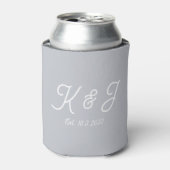 Graue Gastgeschenk Hochzeit Mit Monogramm Dose Coo Dosenkühler (Kanne Vorderseite)