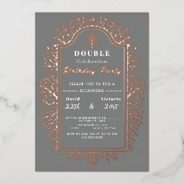 Graue Geburt.. Doppel-Feiertagskarte Folien Feiertagskarte