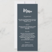 Graue Geburtstagsprogramm-Dinner-Menükarte Einladung (Rückseite)
