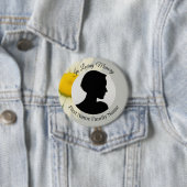 Graue Gedenkfoto-Button mit Gänseblümchen Button (Beispiel)