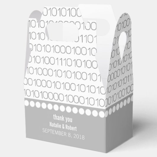 Graue Geek Chic Binary Code Gevor Boxes Geschenkschachtel (Geöffnet)