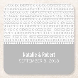 Graue Geek Chic Binary Code Paper-Untersetzer Rechteckiger Pappuntersetzer