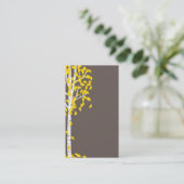 Graue gelbe Aspen-Baum-Visitenkarten Visitenkarte (Stehend Vorderseite)