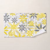 Graue gelbe Blume Grafikmuster Badhandtuch Set (Handtuch)