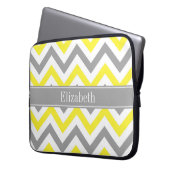 Graue gelbe dunkelgraue LG Zickzack-Graue Bezeichn Laptopschutzhülle (Vorderseite Links)