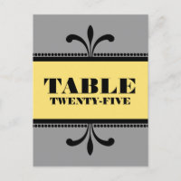 Graue/gelbe Extravagante Art-Déco-Tischnummer Post