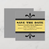 Graue/gelbe Extravagante Kunst-Déco Save the Date  (Vorne/Hinten)